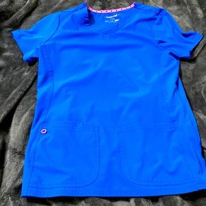 Royal blue scrub top medium